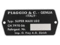 Type plate CH7P7006 (without number) | Puch Super Maxi LG2 Type plate CH7P7006 (without number) | Puch Super Maxi LG2