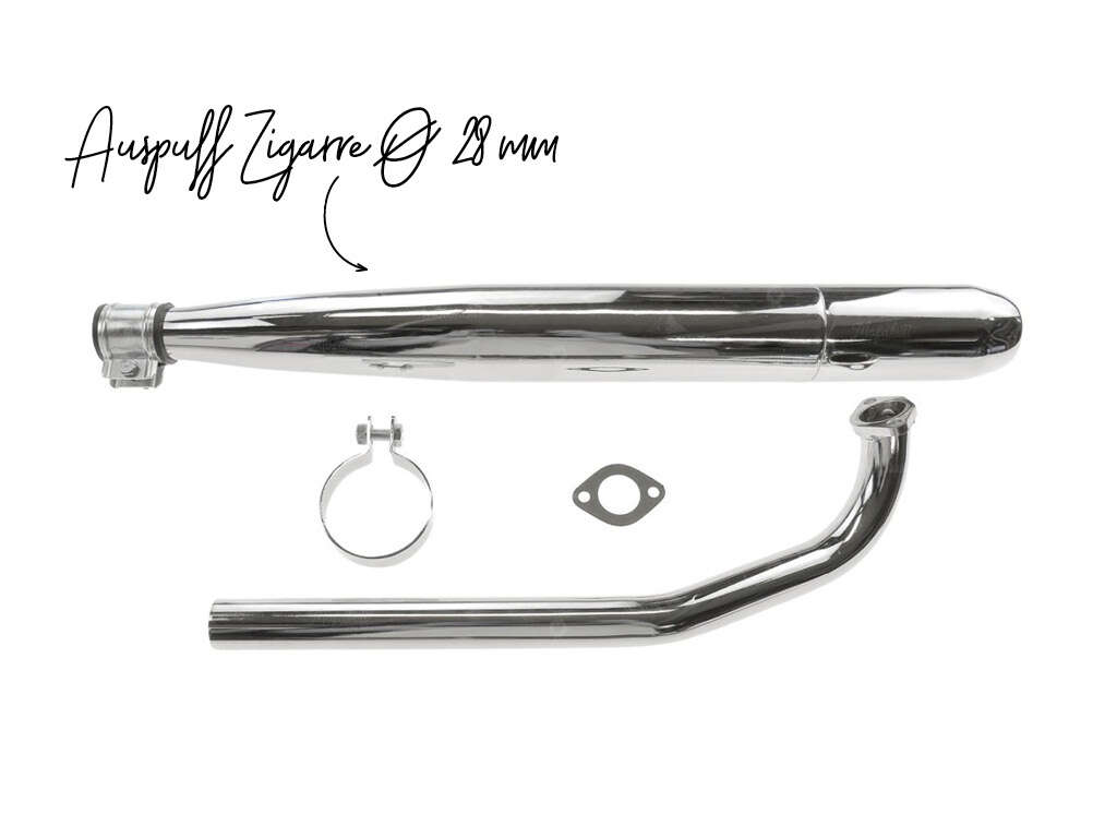 Auspuff Zigarre Ø 28 / 60 mm Puch X30 Velux Auspuff Zigarre Ø 28 / 60 mm Puch X30 Velux