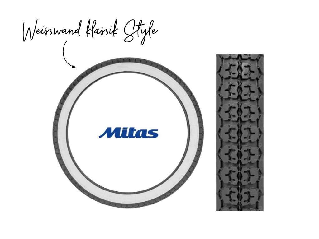 Mitas Pneu 2.25 x 18" B4 Weisswand (Klassik) Mitas Pneu 2.25 x 18" B4 Weisswand (Klassik)