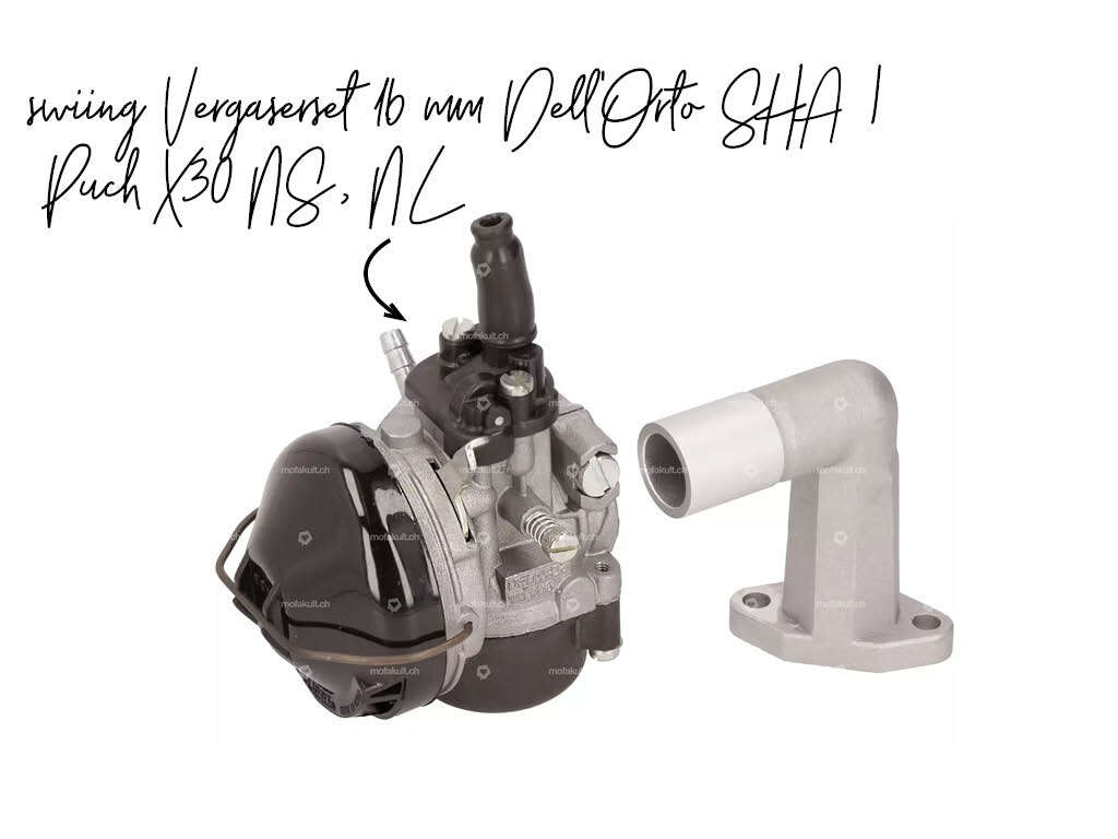 swiing Vergaserset 16 mm Dell'Orto SHA Puch X30 NS, NL swiing Vergaserset 16 mm Dell'Orto SHA Puch X30 NS, NL