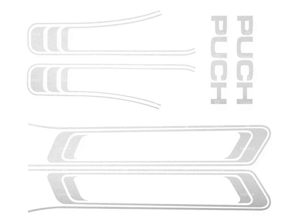 Kit de collage réservoir & cadre chrome (qualité 1A) Folienplot | Puch Maxi S Carousel Image 1