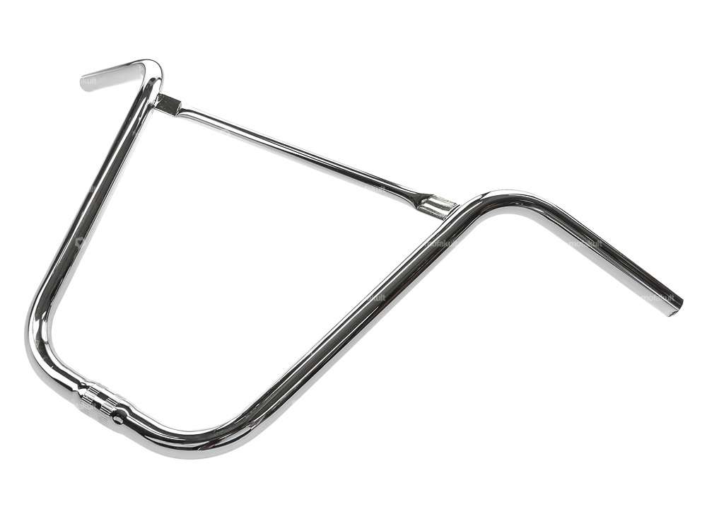 Attacco manubrio 35 cm curvo con puntone cromato Carousel Image 2