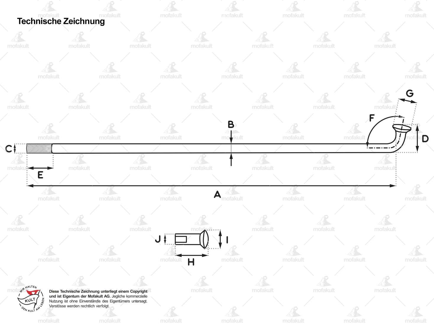 WWS raggio singolo Ø 2,9 x 198,215,220,227,255,260 mm (incluso nipplo) Carousel Image 2