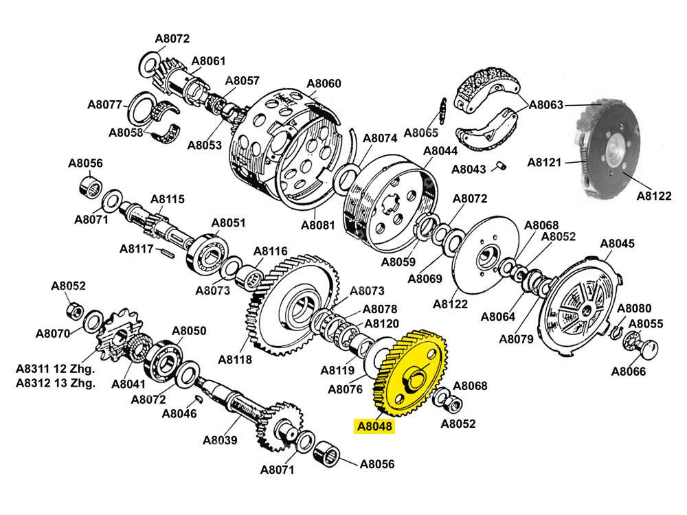 Ruota dentata 2a marcia originale | Beta 521, 512 (A8048) Carousel Image 3