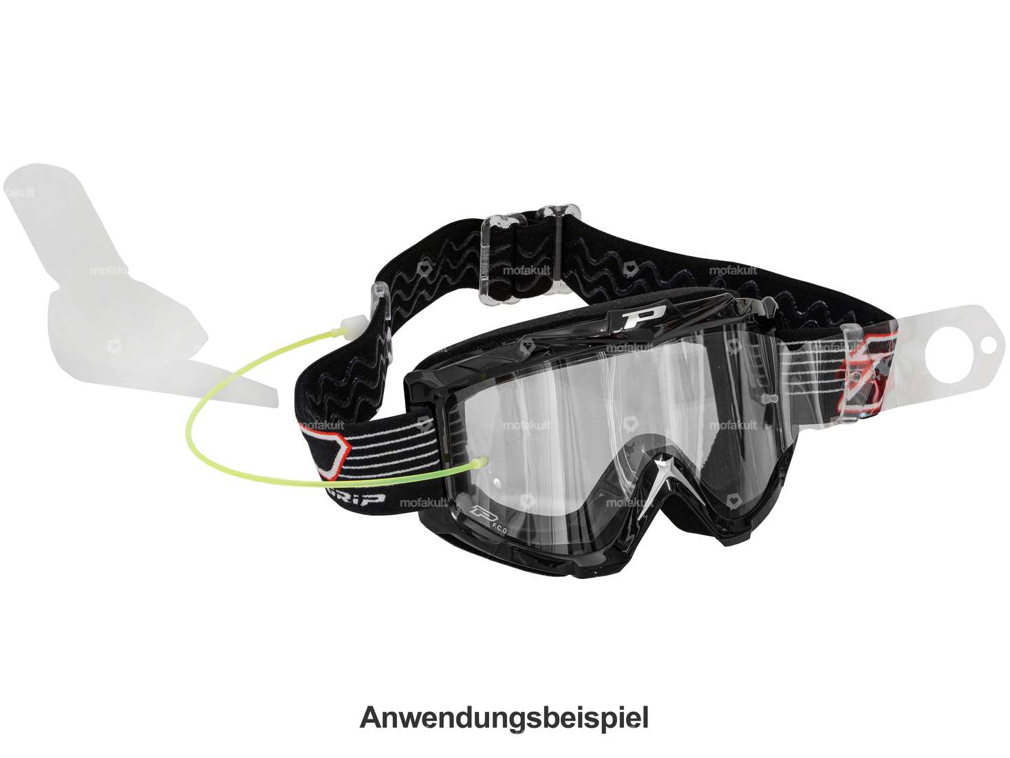 Filo di ricambio ProGrip con sospensione per occhiali da cross Green-System Carousel Image 3