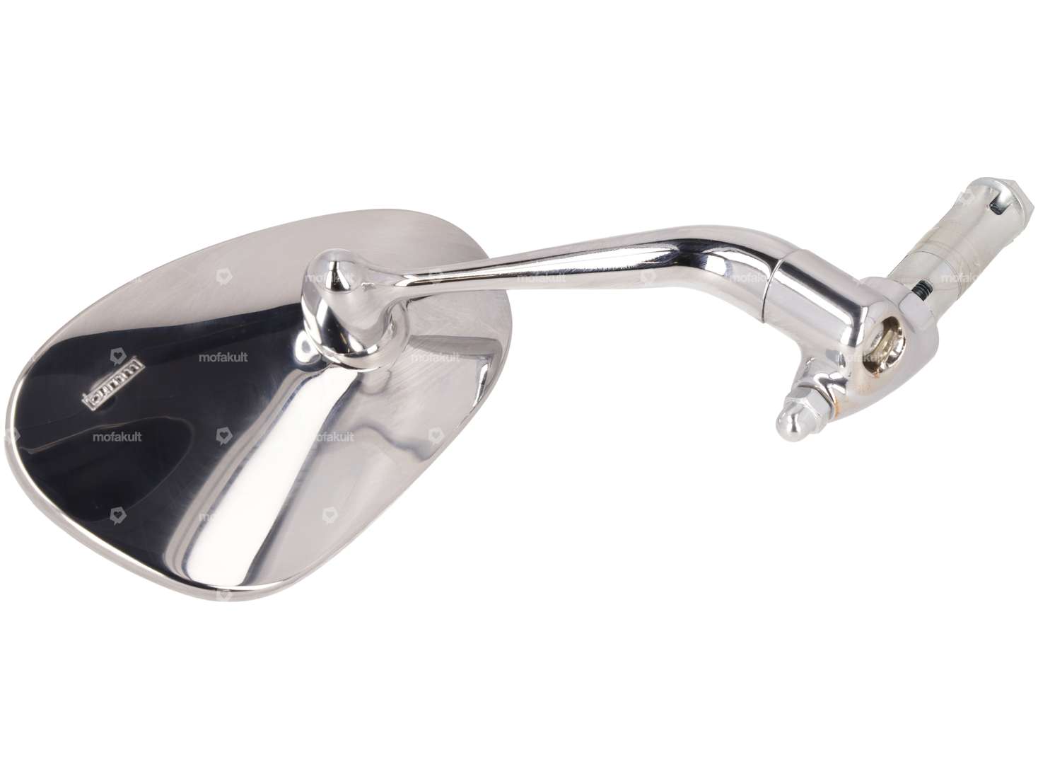 Bumm specchio ovale destro corto versione plug-in cromo Carousel Image 3