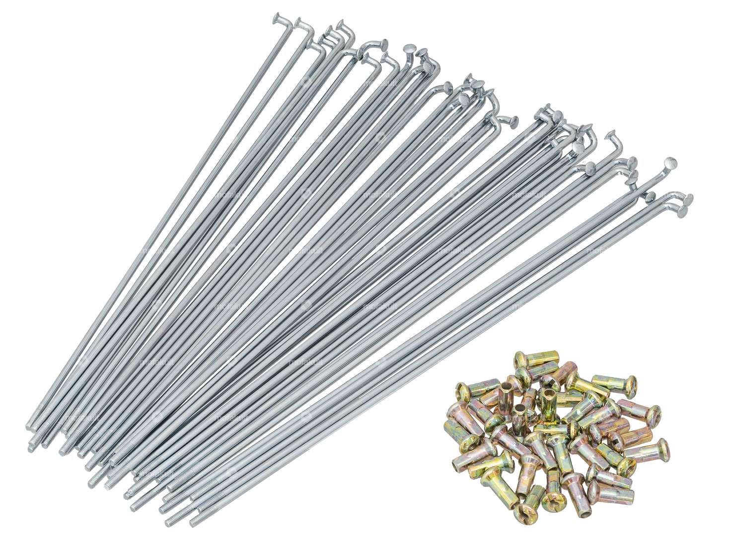 GPO spoke set incl. nipple (2.9 x 198 mm) galvanized steel Carousel Image 1