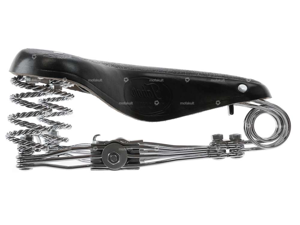 Tabor Sattel Leder Tonnenfeder gedreht schwarz Carousel Image 4