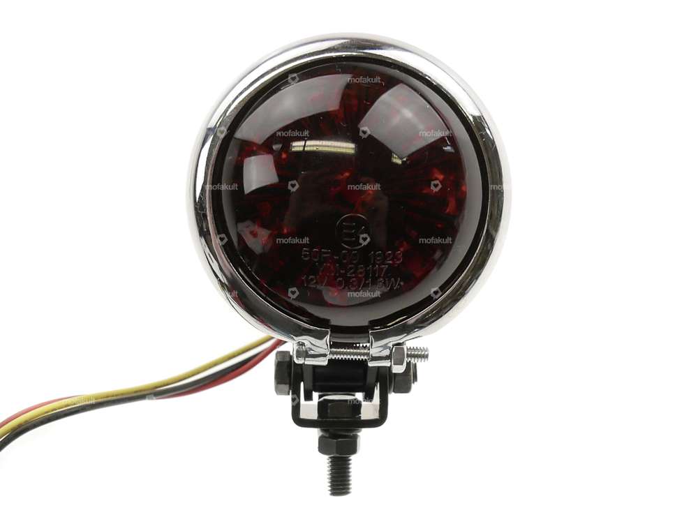 66HEROES fanale posteriore "Minnesota" lente rossa nero/cromo Carousel Image 3