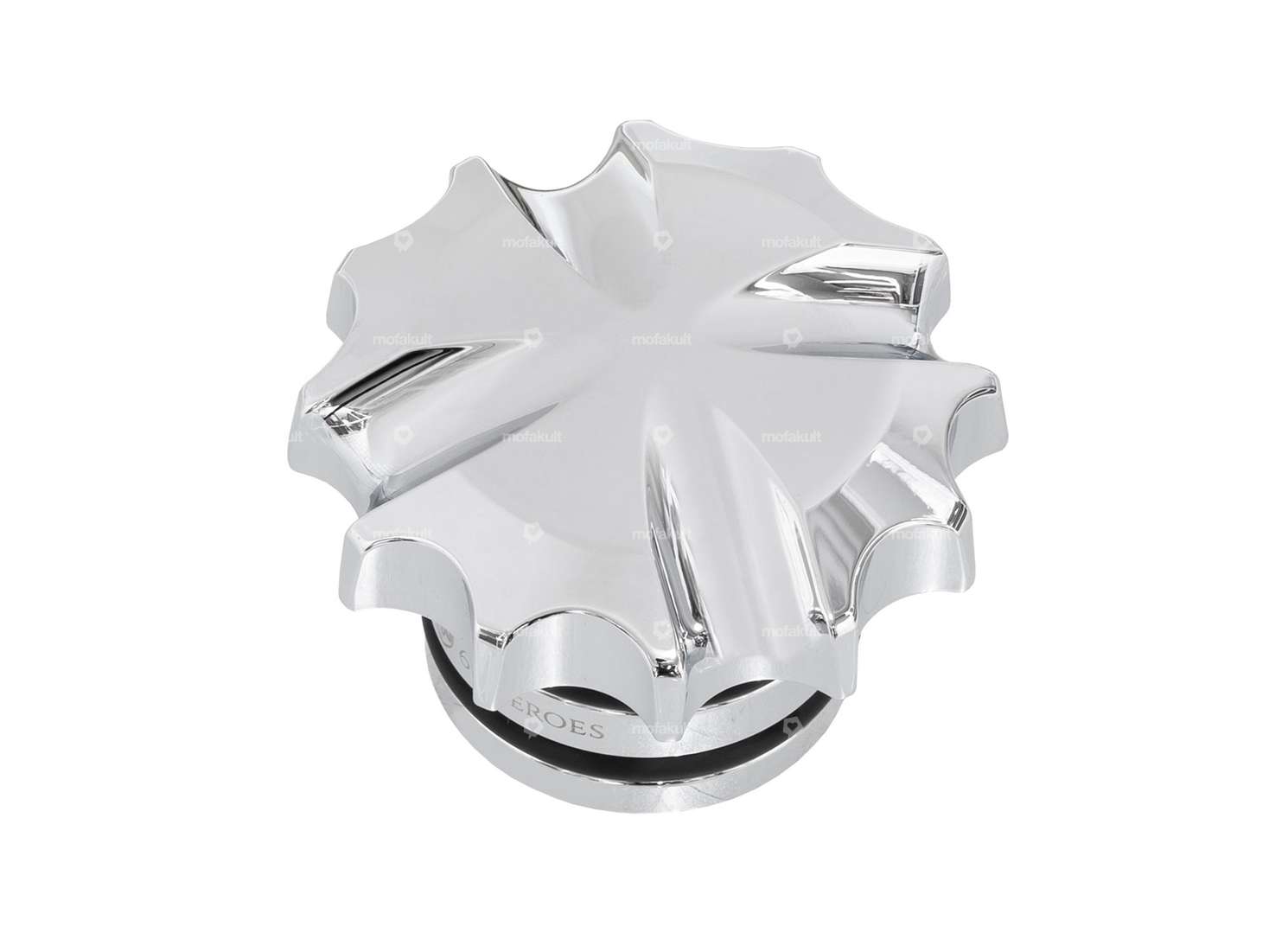 66HEROES Tappo serbatoio "Croce di ferro" alluminio cromato | Puch Maxi Carousel Image 1