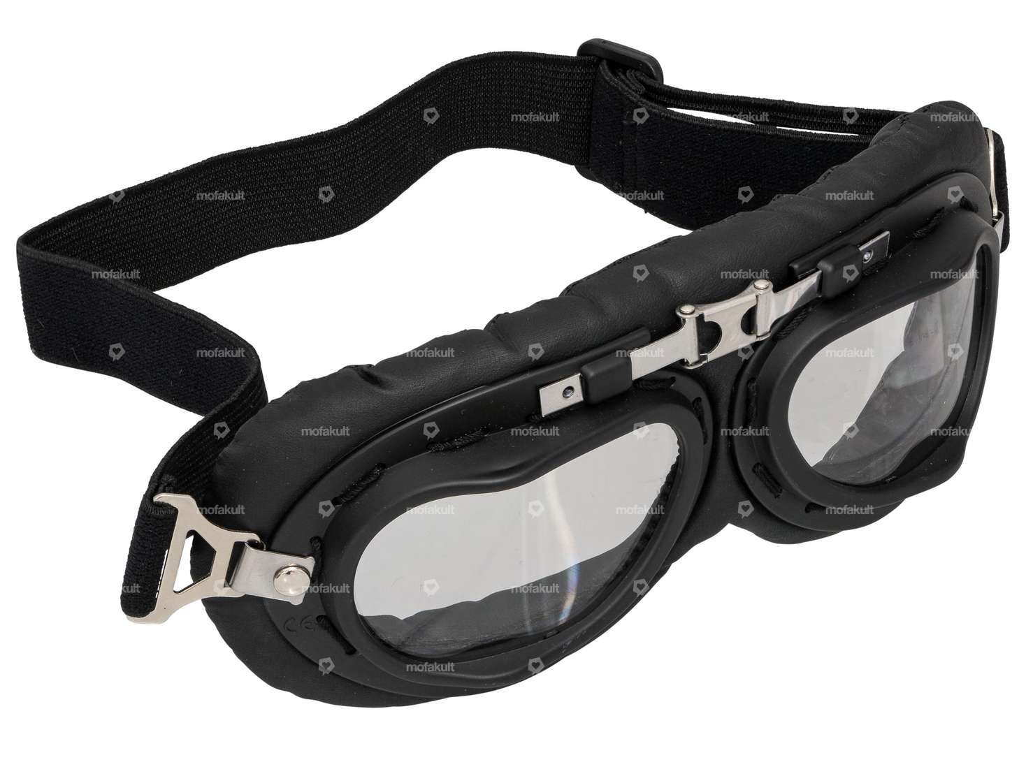 Fliegerbrille rund schwarz Carousel Image 1