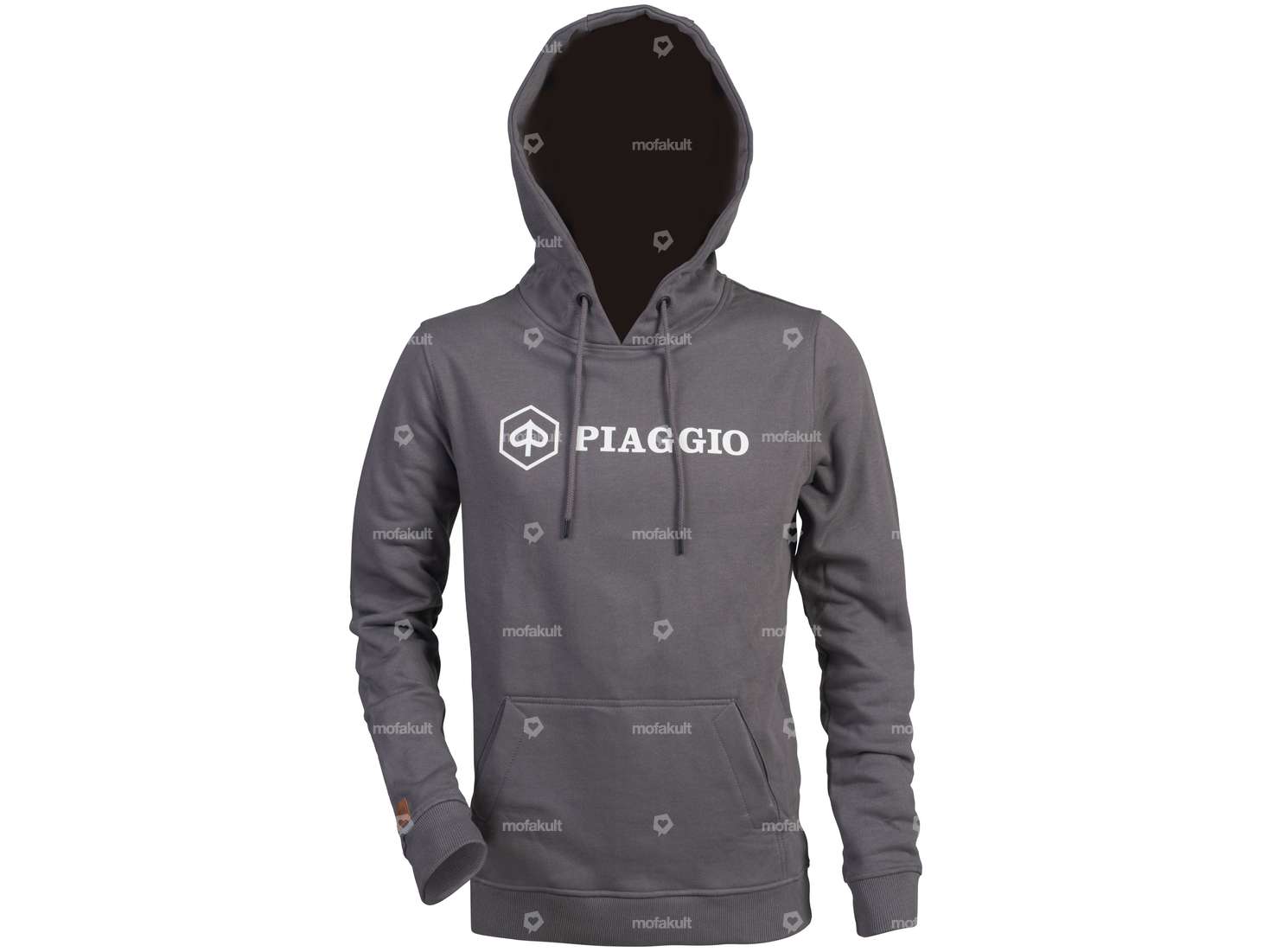 mk-Merch Felpa con cappuccio "Piaggio" (XS-M) Uomo Grigio Carousel Image 2