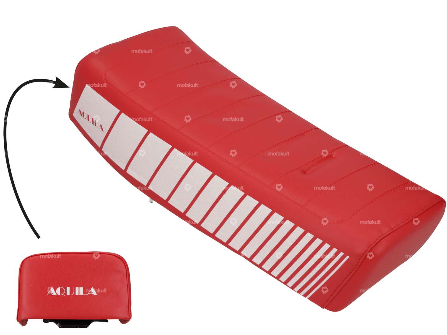 Sedile Aquila rosso / bianco NOS | Piaggio SI Carousel Image 1