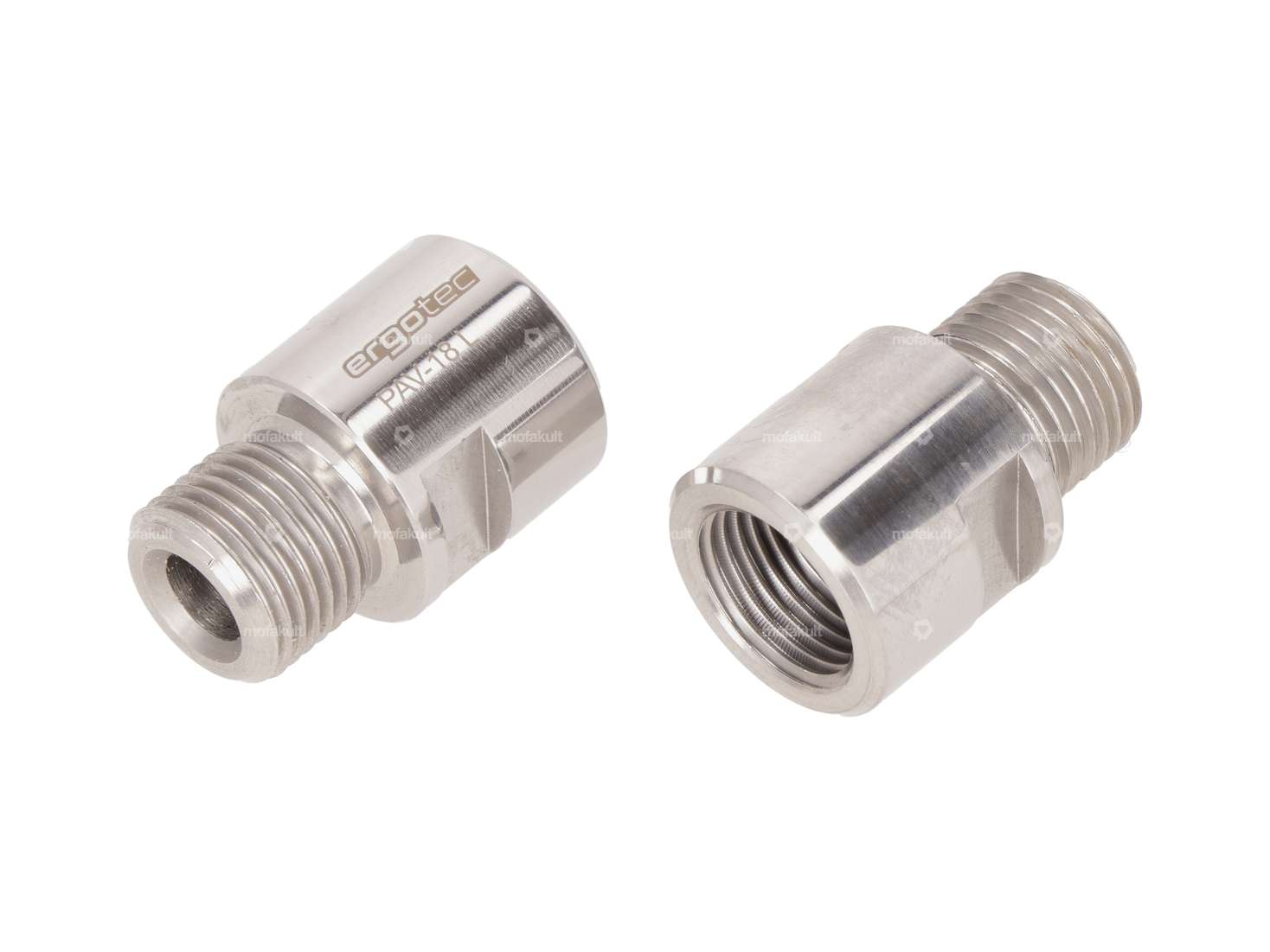 ergotec Pedalachsverlängerung-Set 18 mm links & rechts 9/16" Inox Carousel Image 1
