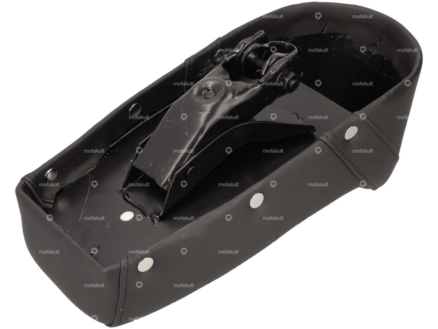 Panchina con rivetti, molleggiata, nera Carousel Image 2