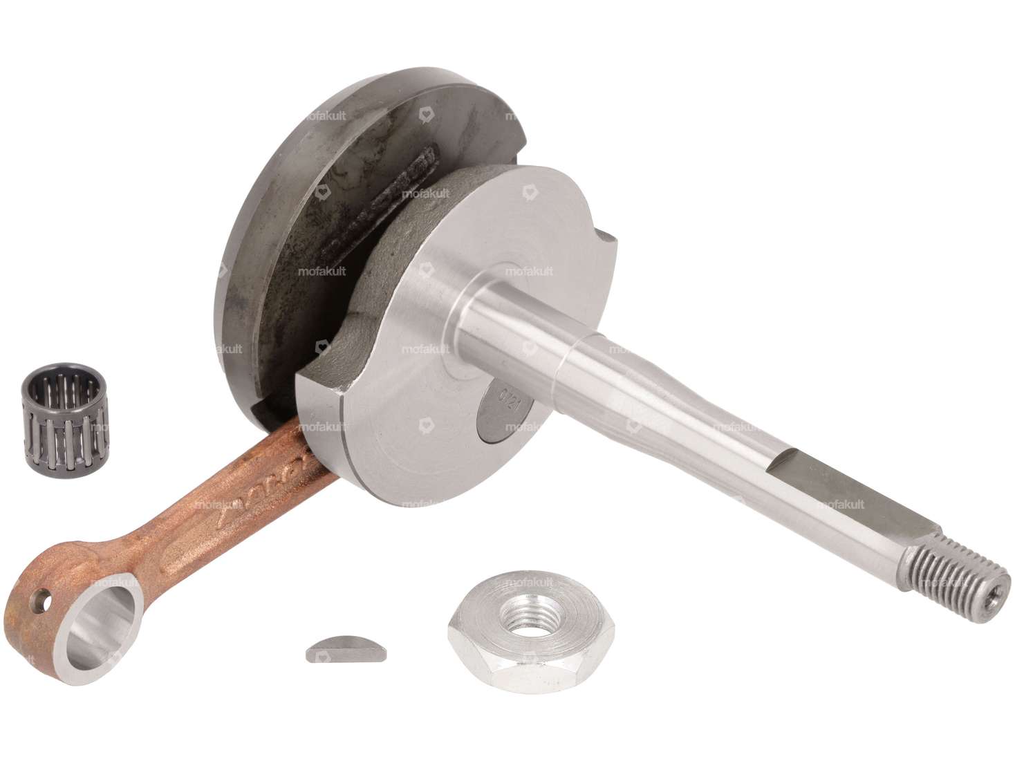 Malossi Kurbelwelle «RHQ Racing» 12 mm KoBo | Piaggio Ciao, SI, Bravo, Boxer Carousel Image 1