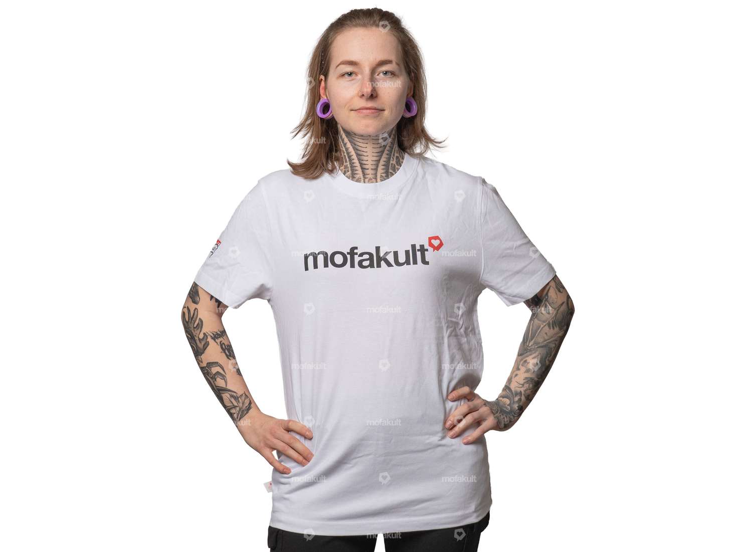 Maglietta mk-Merch "Heart" bianco Carousel Image 1