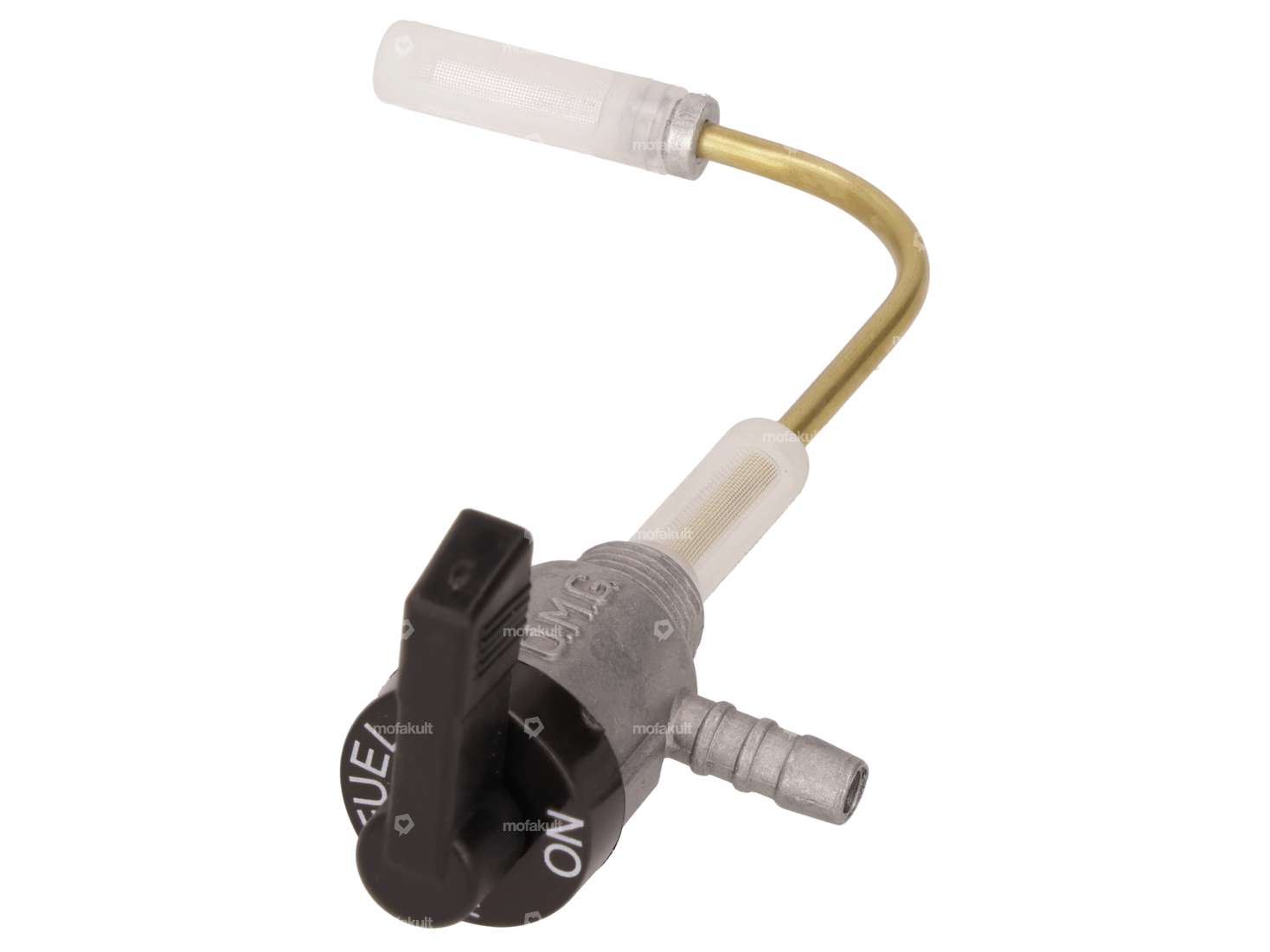 OMG robinet d'essence horizontal M12x1 (avec écrou) sortant par le bas | Puch Maxi S / N Carousel Image 2