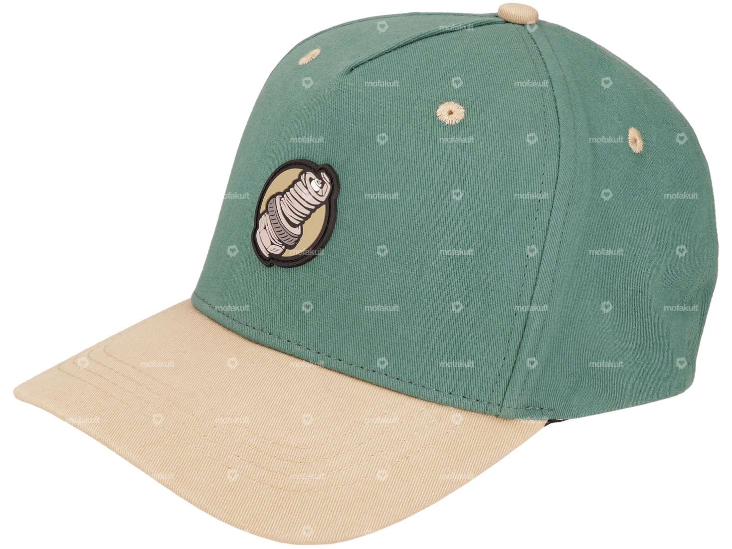 mk-Merch Cap "Spark plug" petrol / beige Carousel Image 1