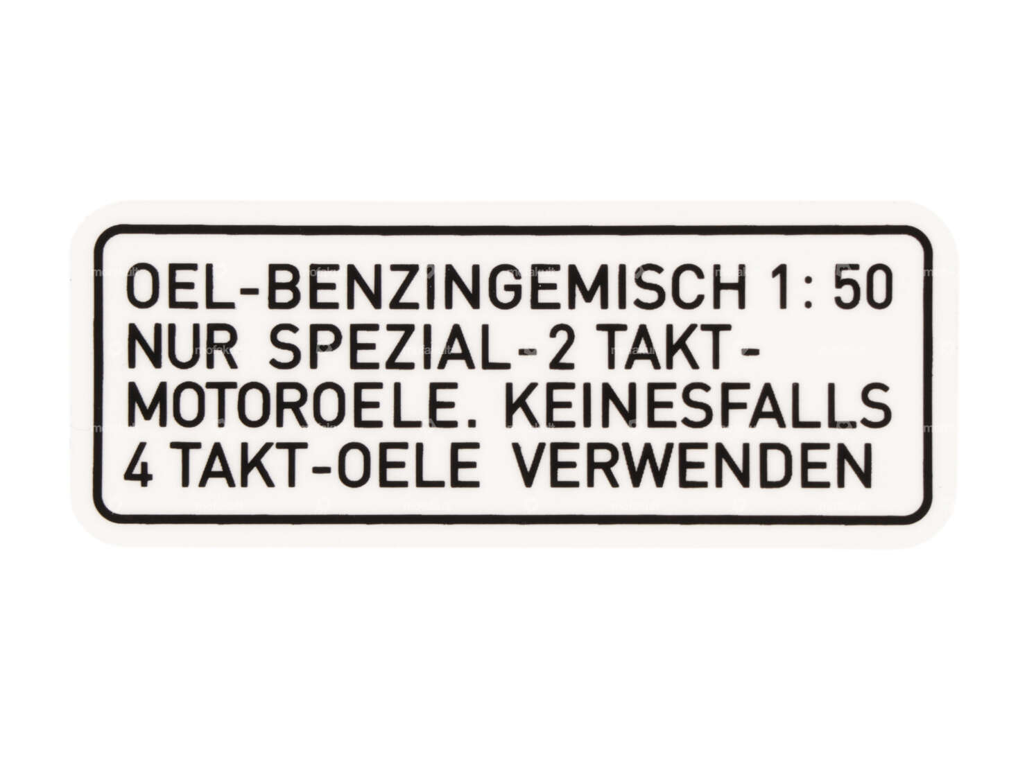 Aufkleber «OEL-BENZINGEMISCH 1:50» 63 x 25 schwarz | Puch Carousel Image 1