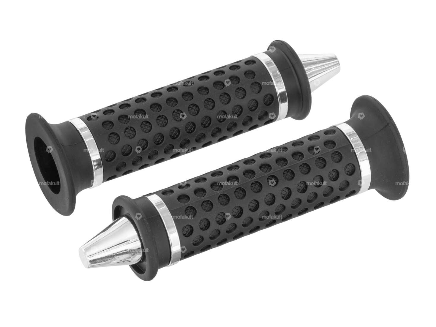 Maniglie GPO in gomma nero/cromo Carousel Image 1