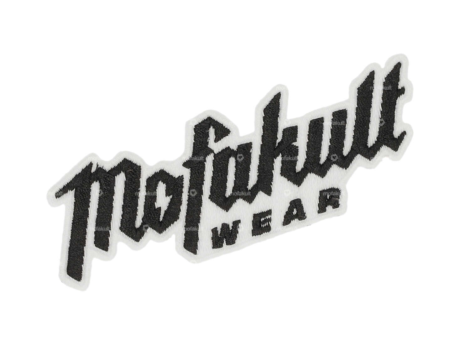 mk-Merch patch "Mofakultwear" black / white 95 x 35 mm Carousel Image 1