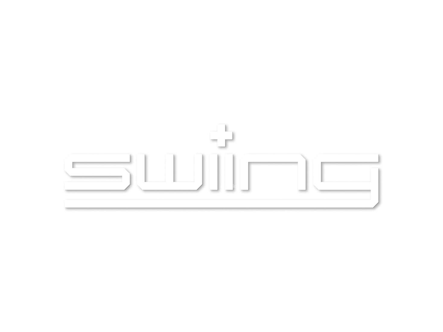 Sticker "swiing" white 120 x 32 mm foil plot Carousel Image 1