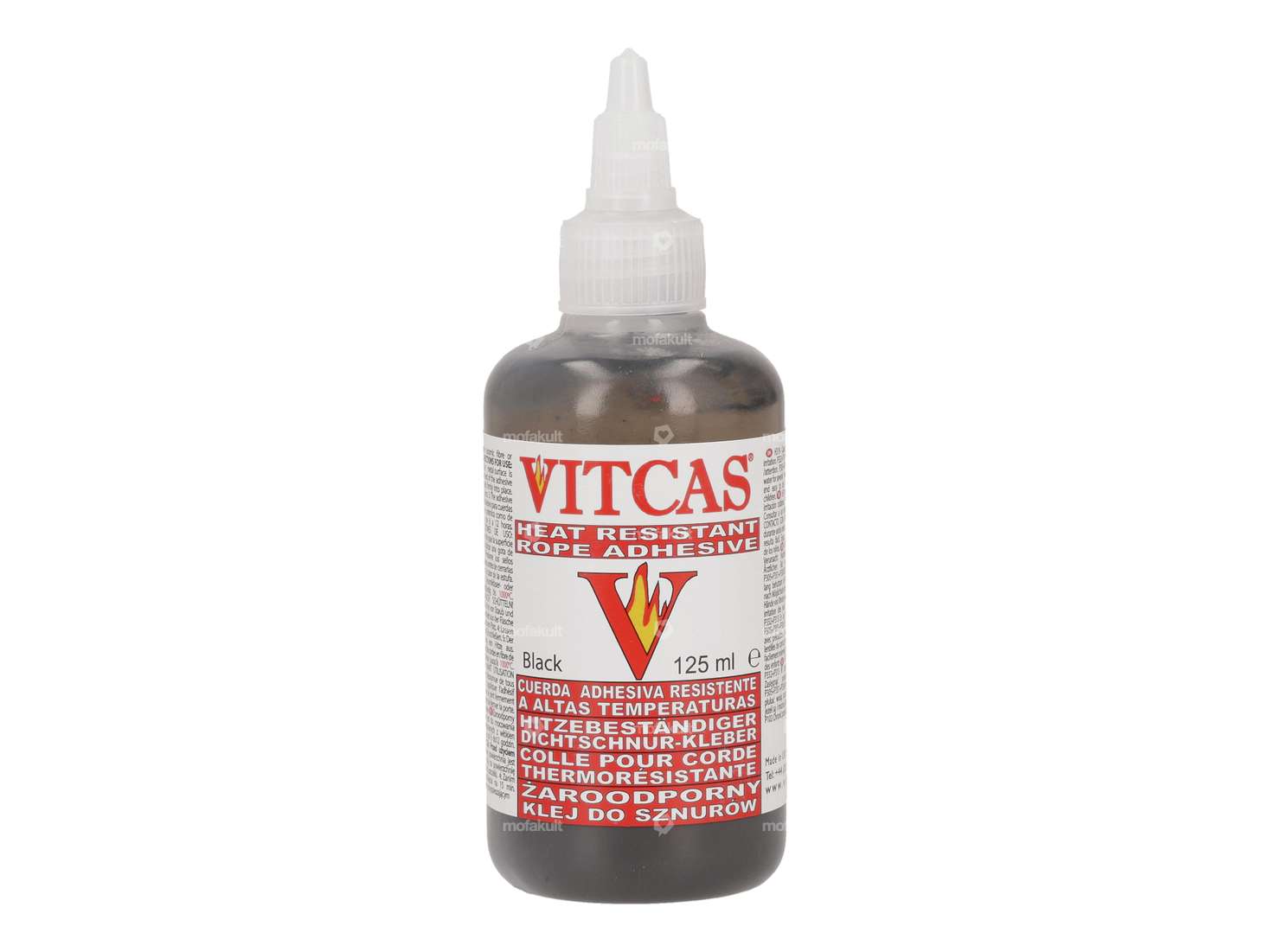 VITCAS adhesive heat-resistant black 125 ml Carousel Image 1