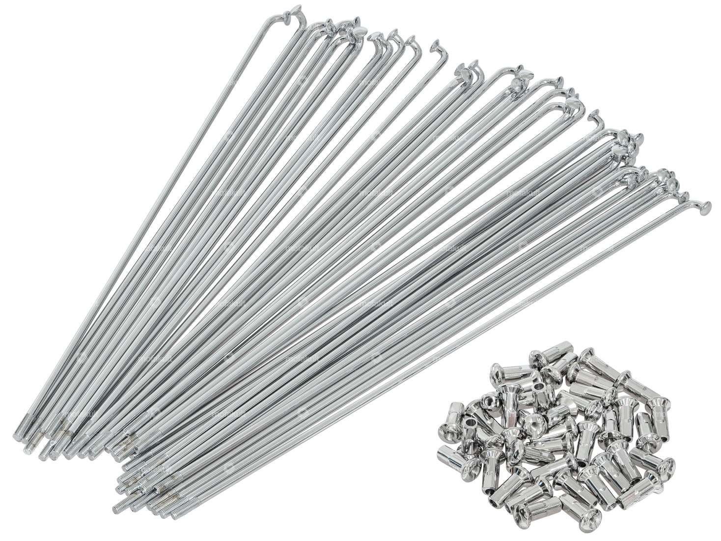 GPO Speichen-Set inkl. Nippel (2.6 x 210 mm) Stahl verchromt Carousel Image 1