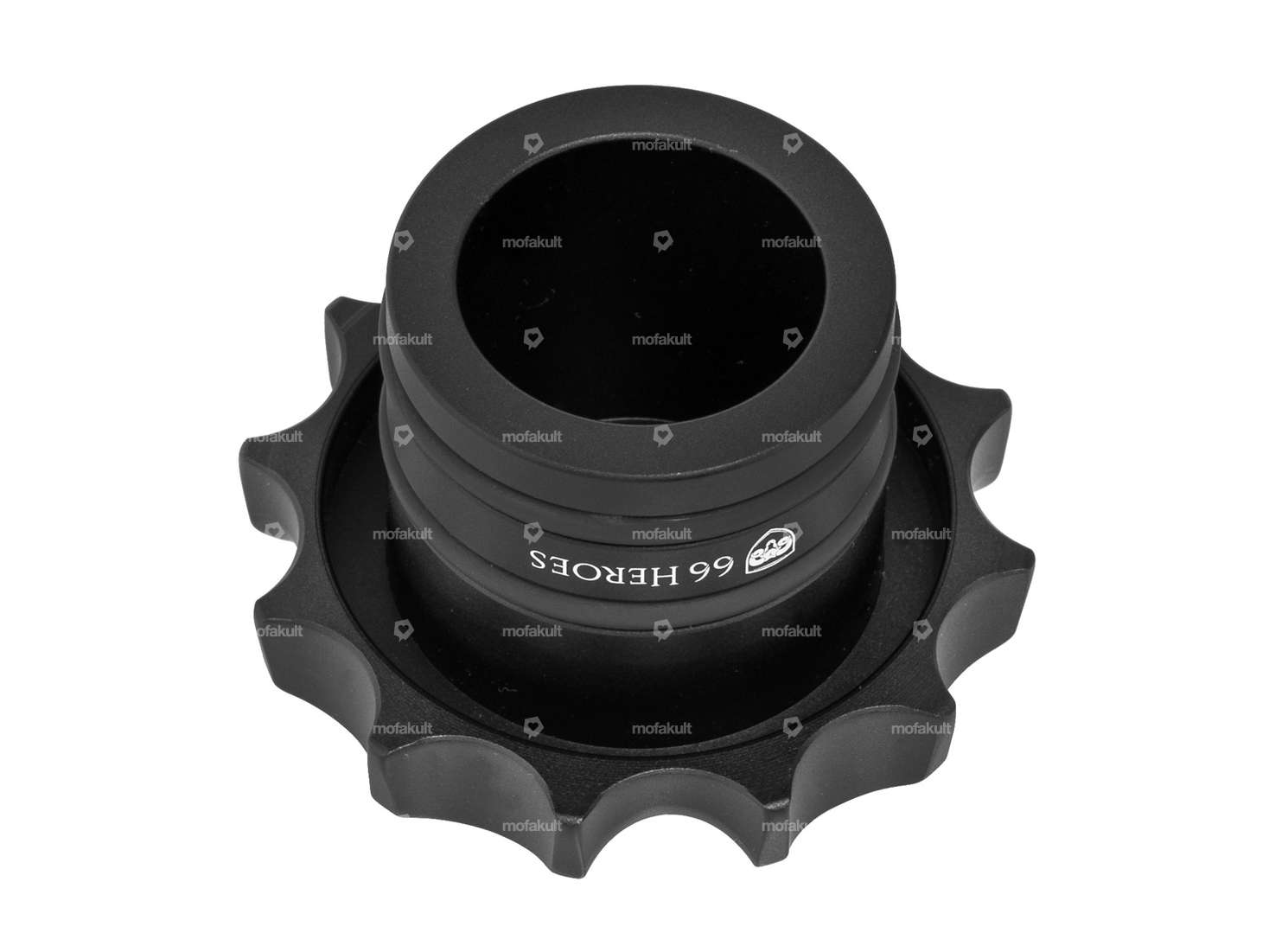 66HEROES Cappello da serbatoio "Croce di Ferro" in alluminio nero | Zündapp Belmondo Carousel Image 2