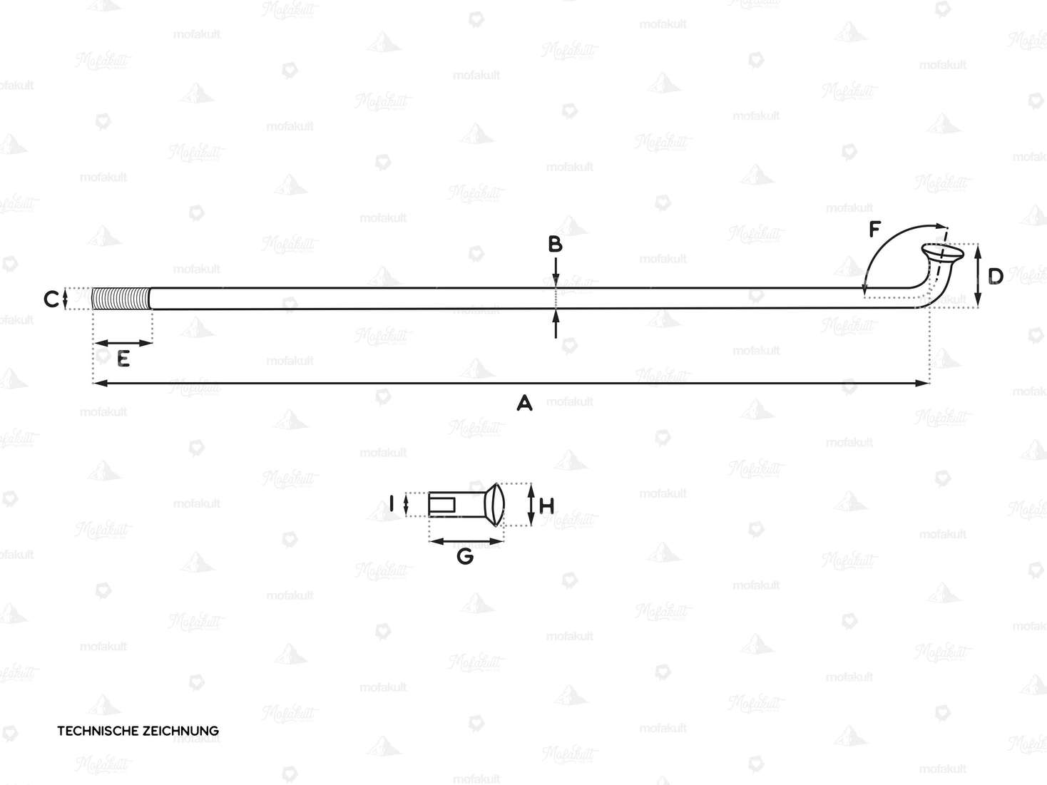Jeu de rayons WWS 22" avec écrous (2.6 x 245 mm) Inox Carousel Image 3