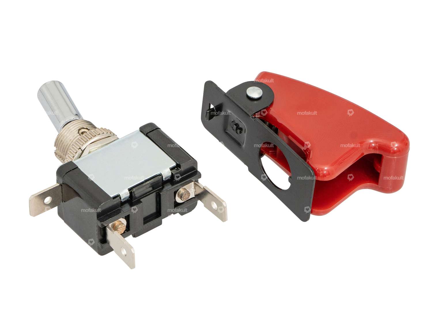 Interruttore a levetta (ON-OFF) 12 mm con cappuccio di sicurezza Carousel Image 2