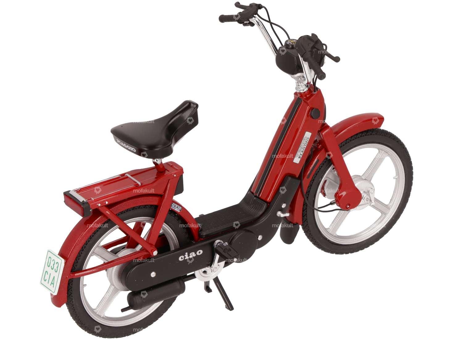 Vespa Piaggio Ciao métallisée rouge miniature 1:10 (qualité 1A) Carousel Image 2