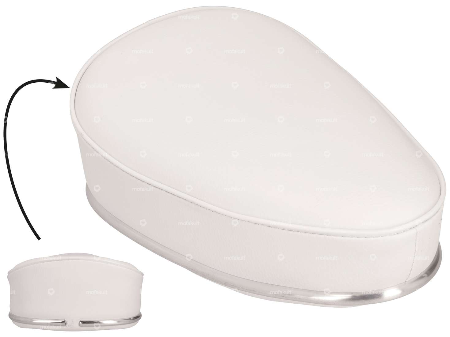 Sedile per ciclomotore bianco Carousel Image 1