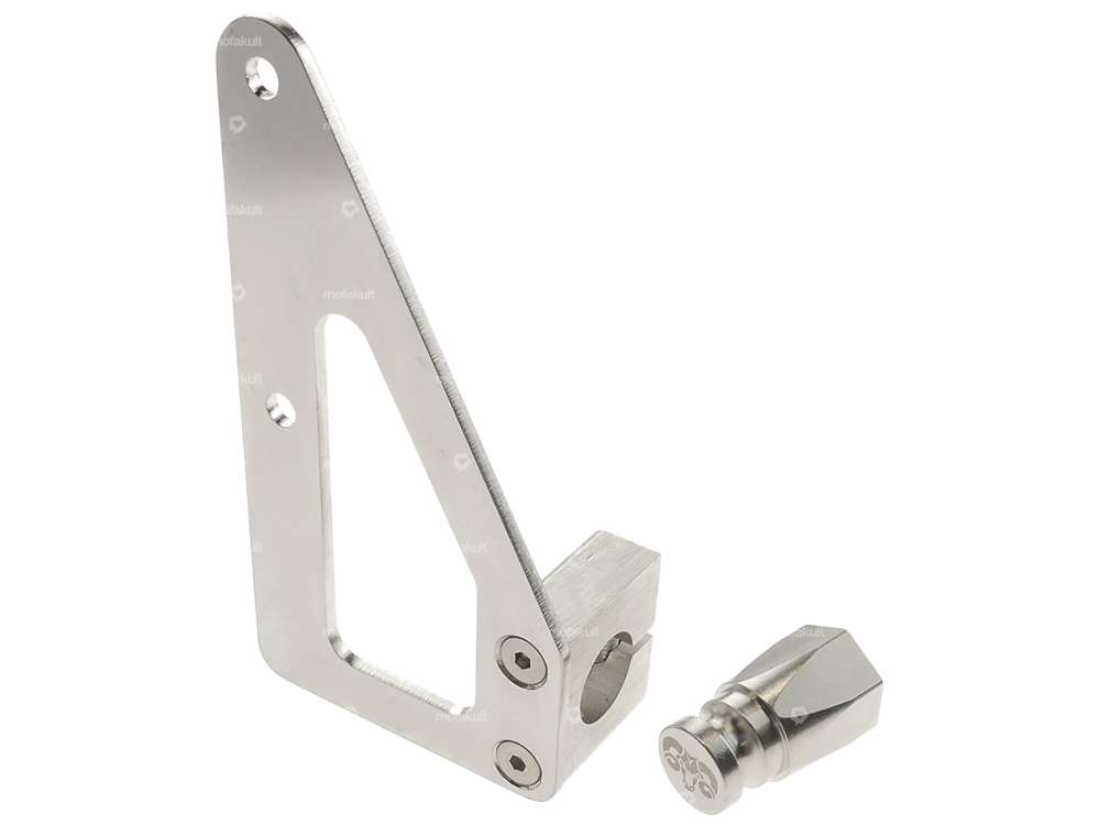 66HEROES Nummernschildhalter seitlich inkl. Aufnahmezapfen Inox (CH-Version) Carousel Image 2