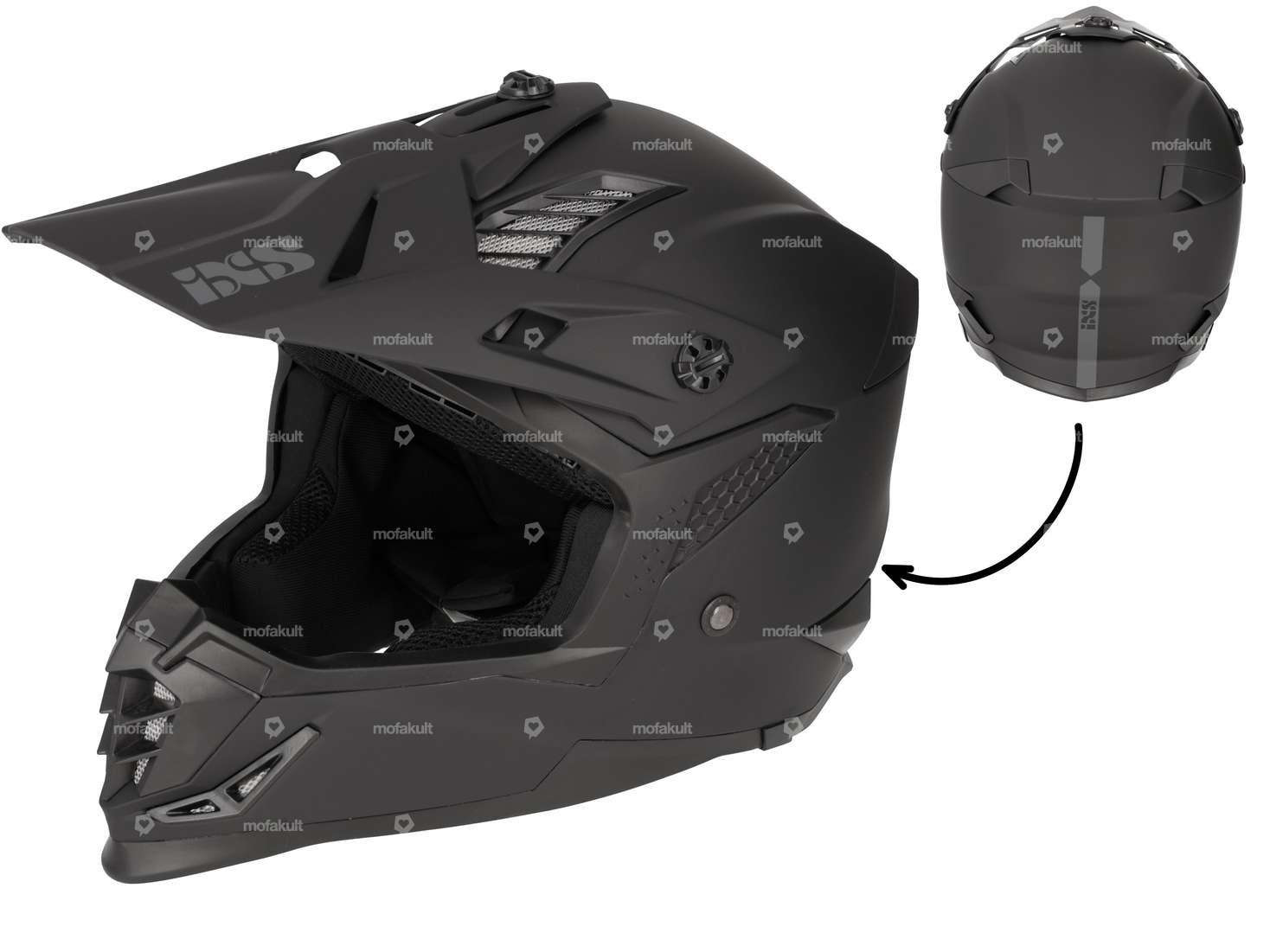 Casque de cross IXS noir mat (XL) Carousel Image 1