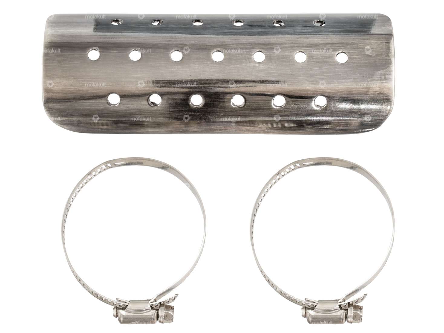 Exhaust heat plate holes brushed steel (150 mm) Carousel Image 1