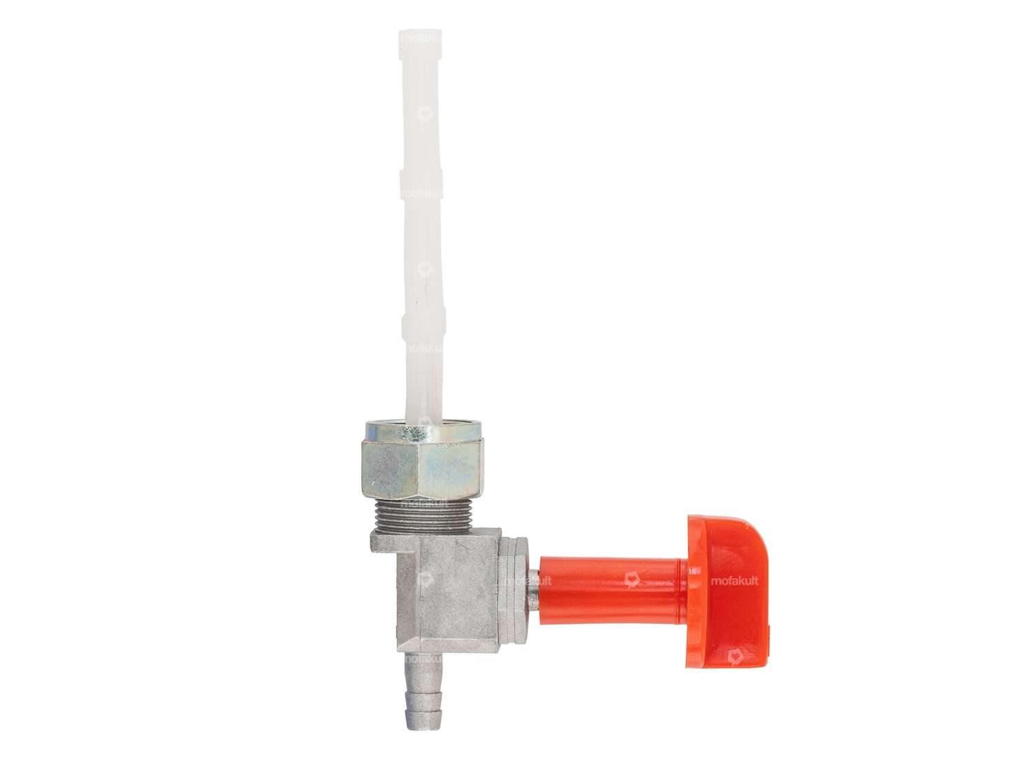 OMG rubinetto benzina verticale M16x1 (con dado raccordo) uscita sul fondo Manopola rotante rossa Carousel Image 1