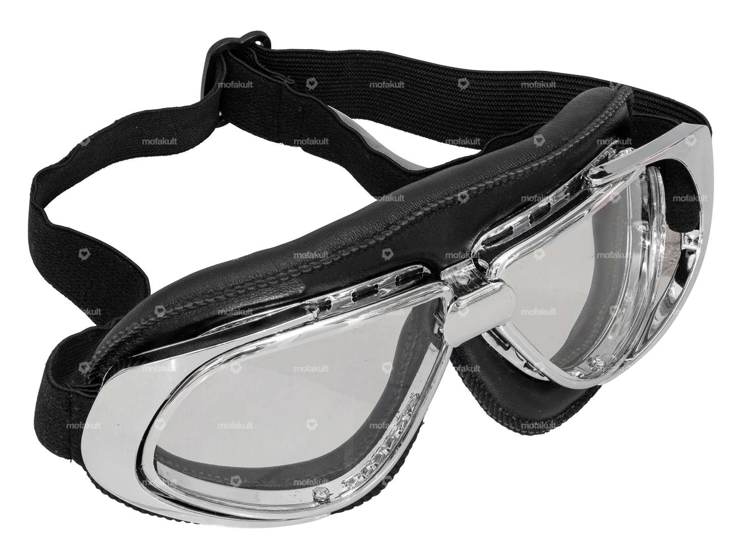 Occhiali da aviatore curvi cromati Carousel Image 1