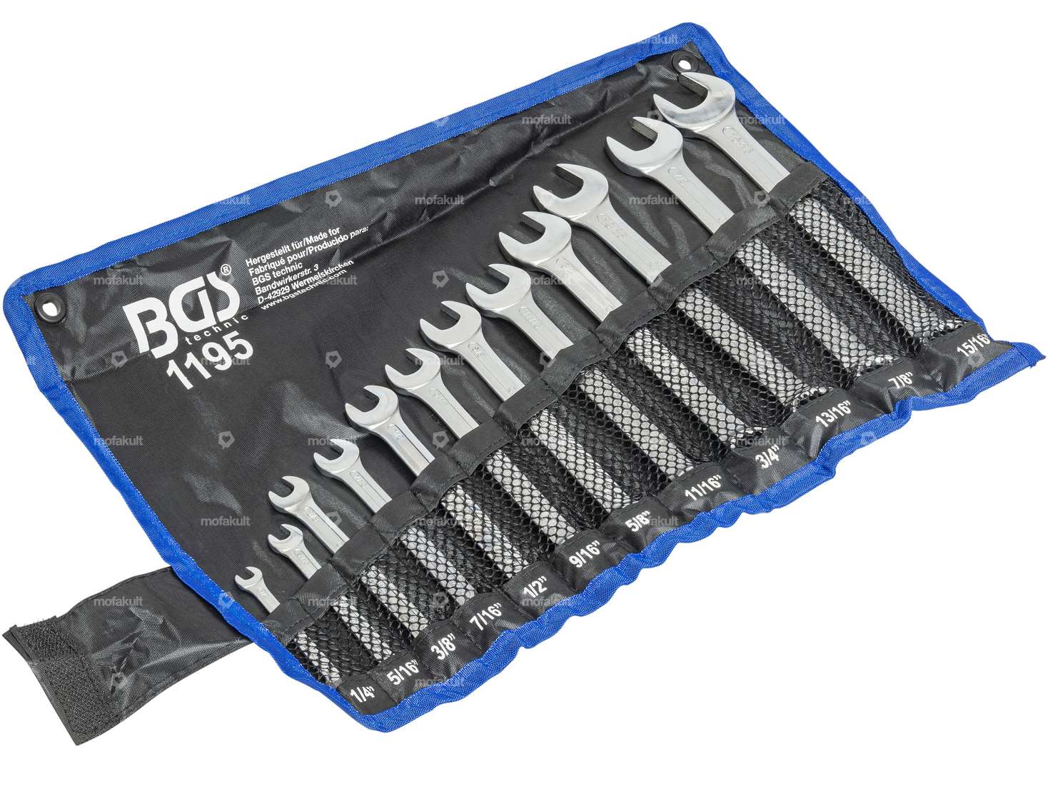 BGS Set di chiavi combinate in pollici SW 1/4" - 15/16" 12 pz. Carousel Image 1