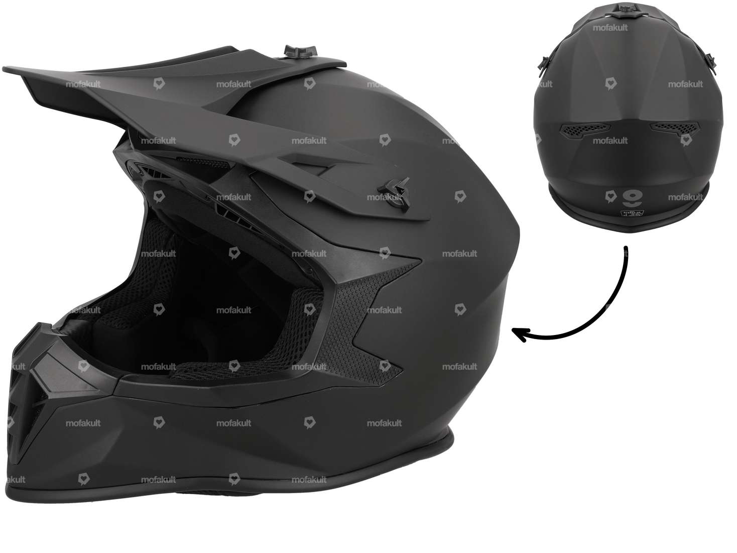 gms casque de cross "Fortis" noir-mat Carousel Image 1