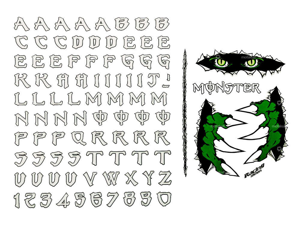 Foglio adesivo "Monster Energy" 240 x 200 mm Carousel Image 1