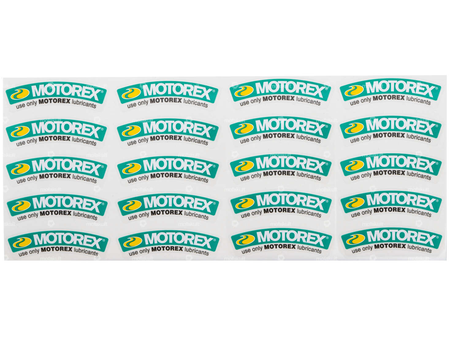 Feuille d'autocollants Motorex 60 x 15 mm incurvée (20 pcs.) Carousel Image 1