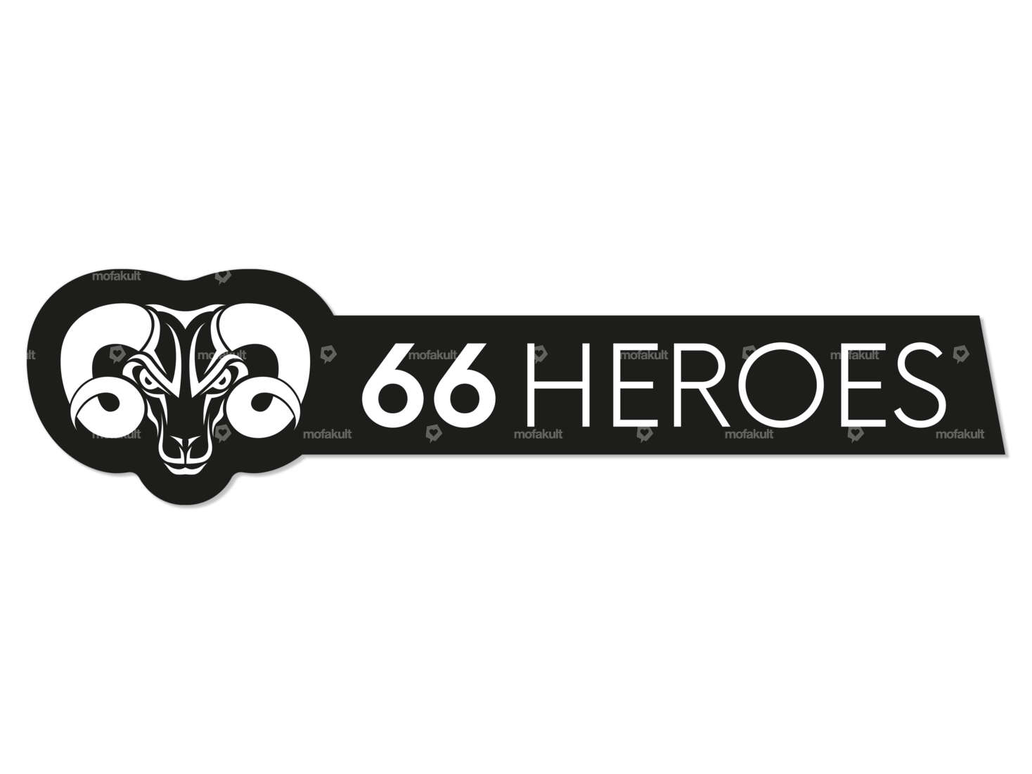 Autocollant "66HEROES" 83 x 20 mm noir Carousel Image 1