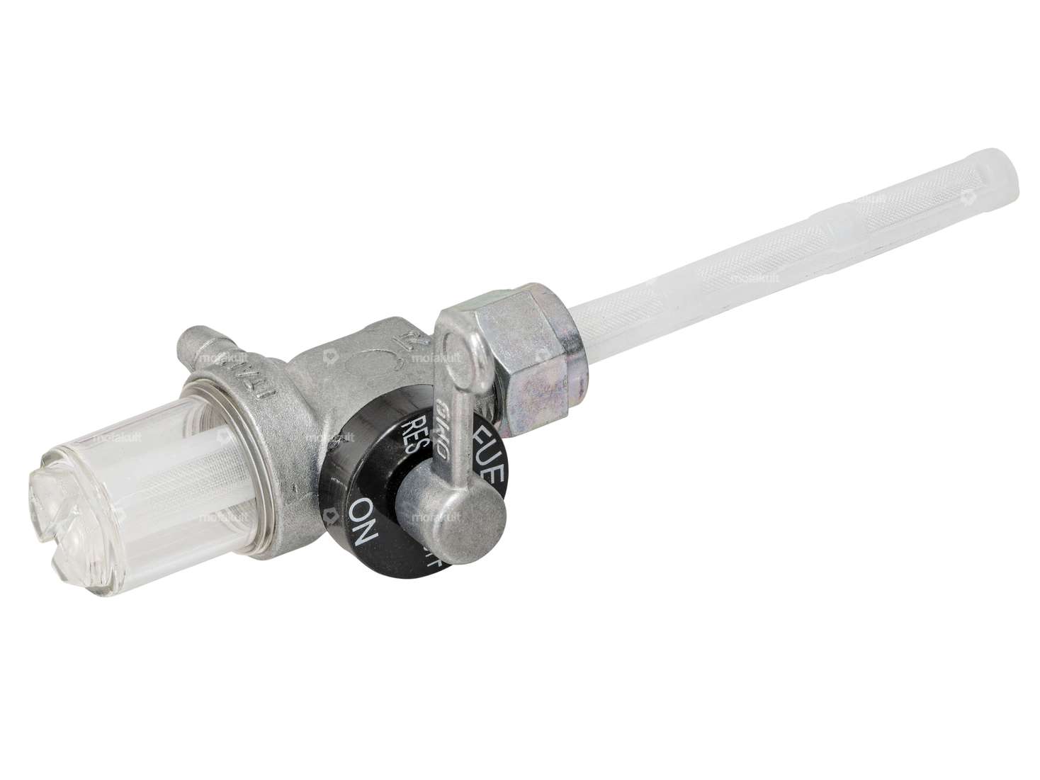 OMG rubinetto benzina verticale M12x1 (dado per raccordo) uscita posteriore, camera filtro plastica Carousel Image 2