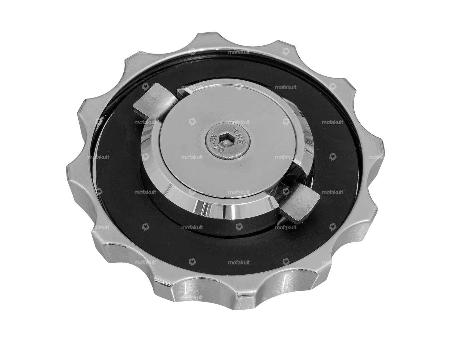 66HEROES fuel filler cap "Iron Cross" bayonet 40 mm chrome Carousel Image 2