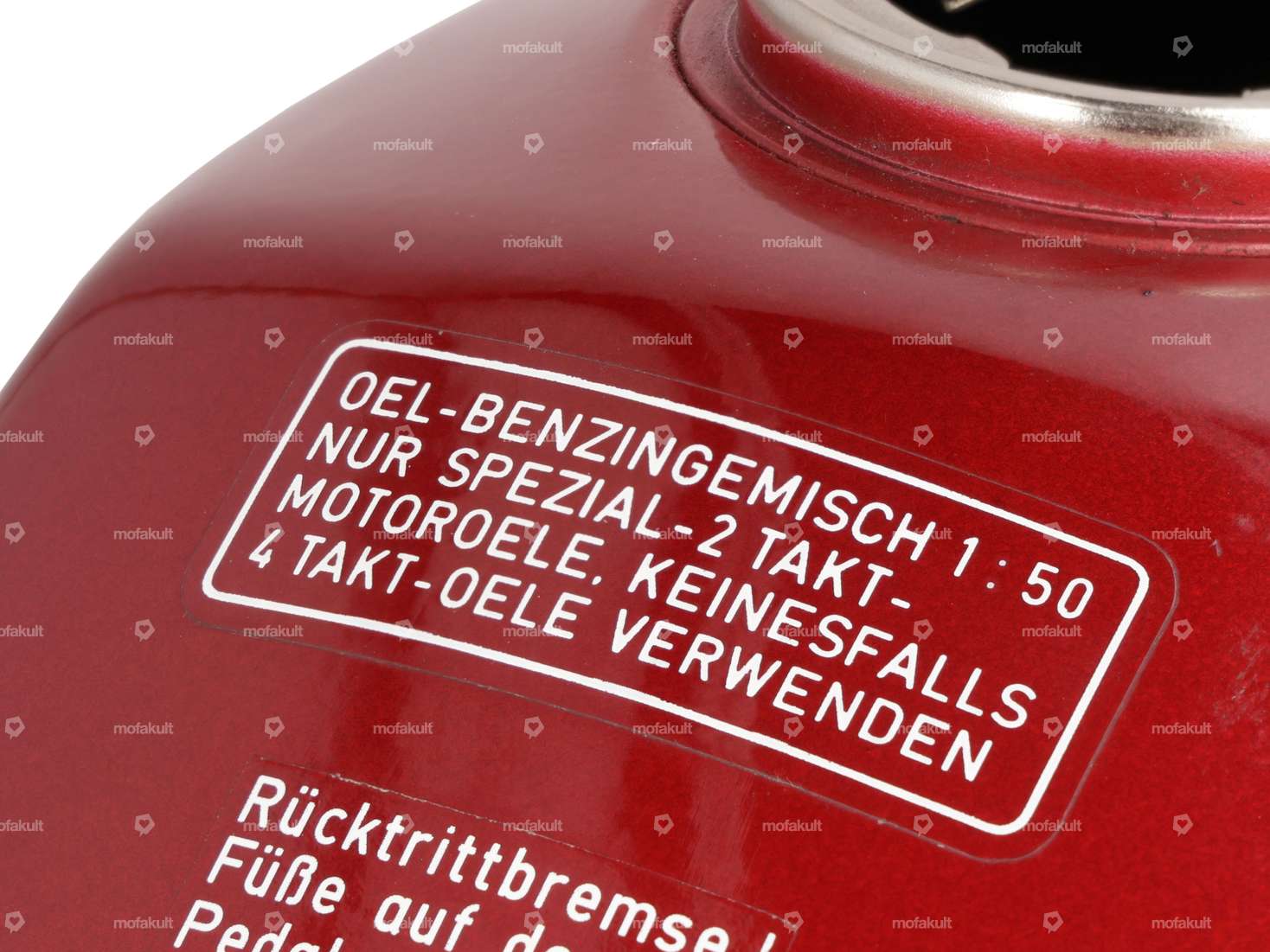 Adesivo "OEL-BENZINGEMISCH 1:50" 63 x 25 bianco | Puch Carousel Image 2