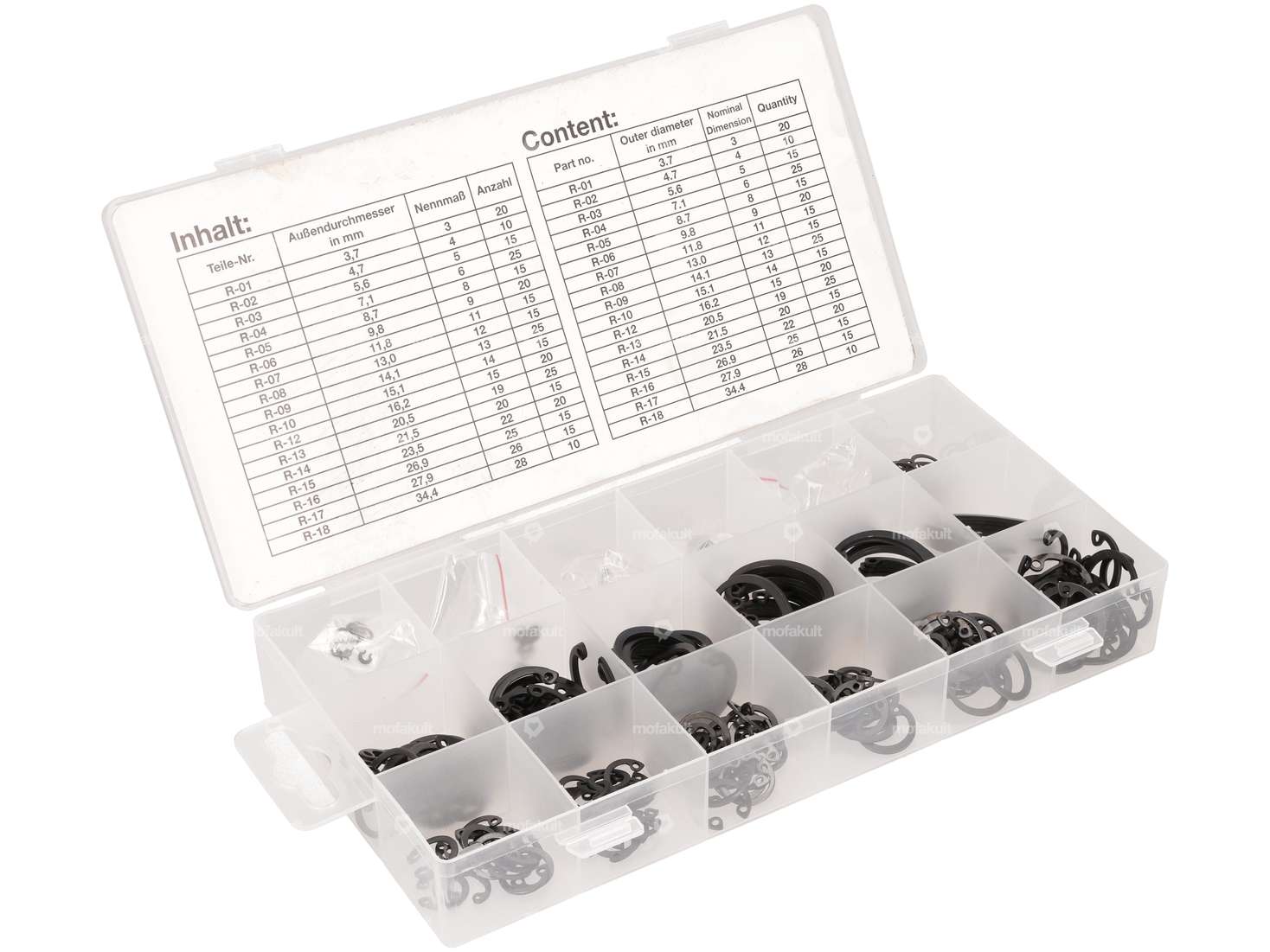 Jeu de circlips (intérieur) 300 pcs. Carousel Image 1