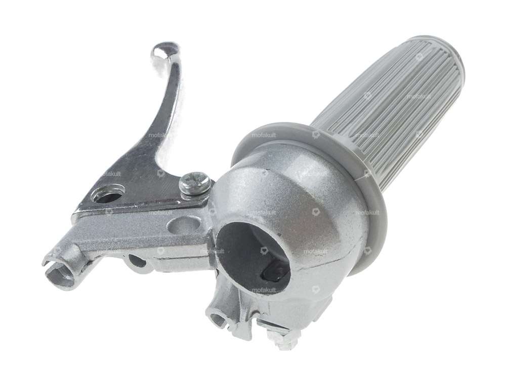 Throttle grip solid cast round gray Carousel Image 2