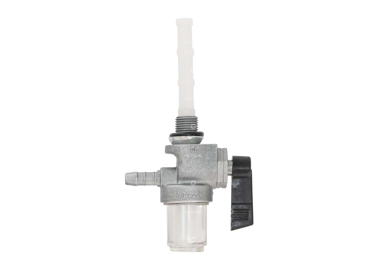 OMG Benzinhahn senkrecht M10x1 (zum einschrauben) hinten abgehend Filterkammer Kunststoff Carousel Image 1